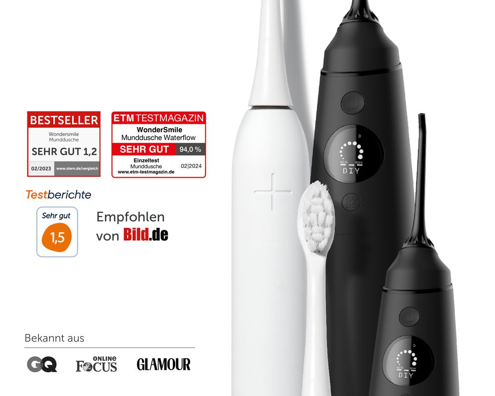Munddusche Waterflow + Gratis Whitening Strips - WonderSmile GmbH