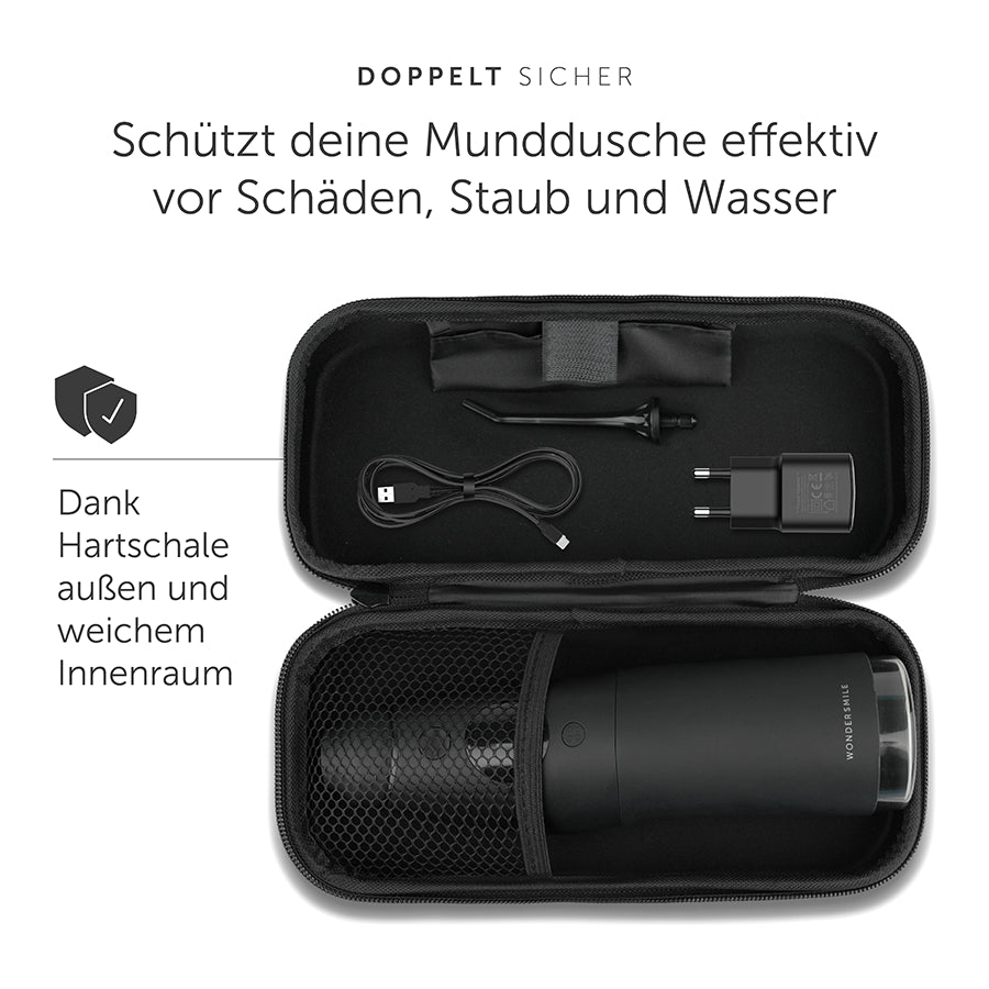 Munddusche Travel Case - Ultimate Black - WonderSmile GmbH