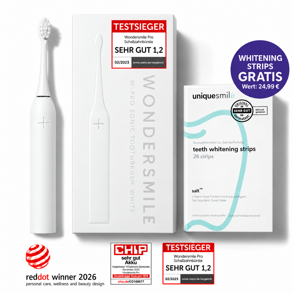 Schallzahnbürste + Gratis Strips