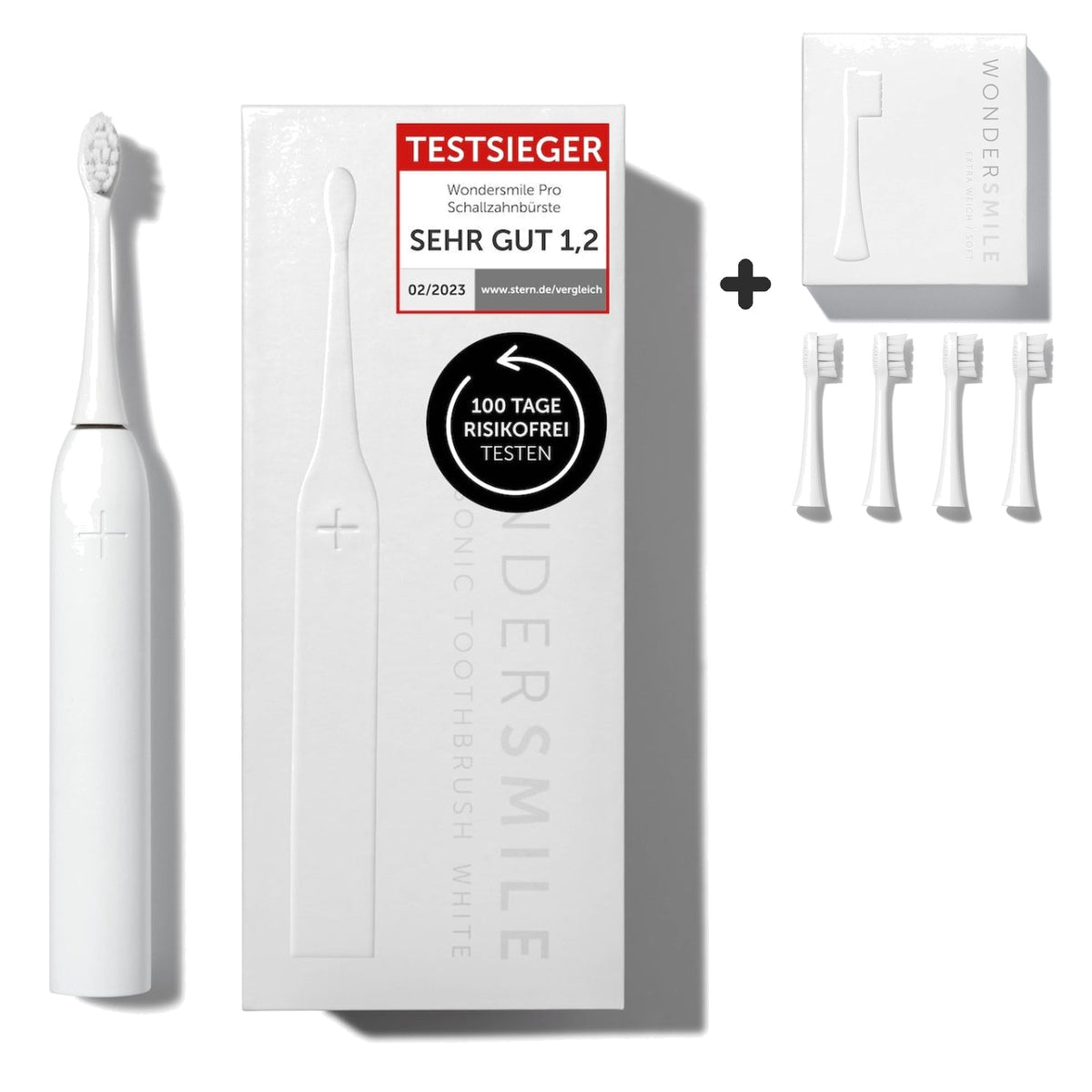 WonderBrush PRO All White + 4er-Pack Bürstenköpfe Soft