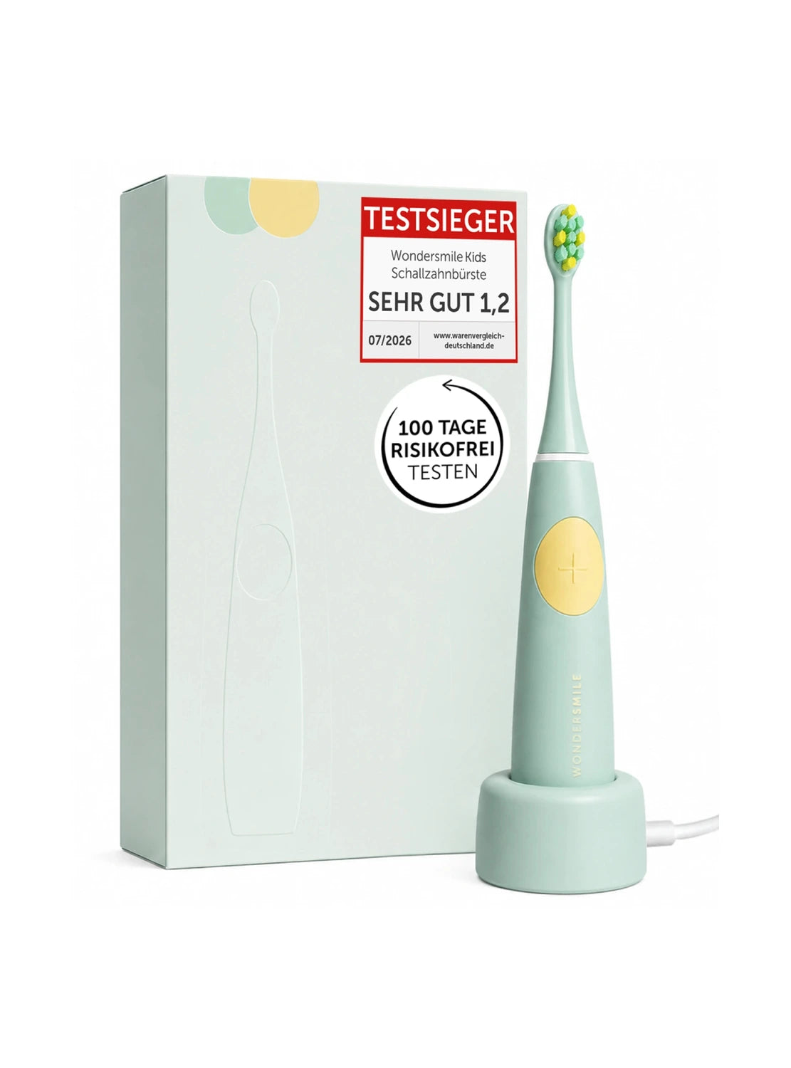 WonderSmile Kids Schallzahnbürste Magic Mint mit Verpackung — Testsieger 2026