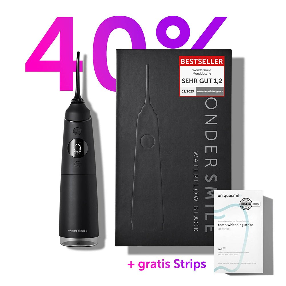 Munddusche Waterflow + Gratis Whitening Strips - WonderSmile GmbH