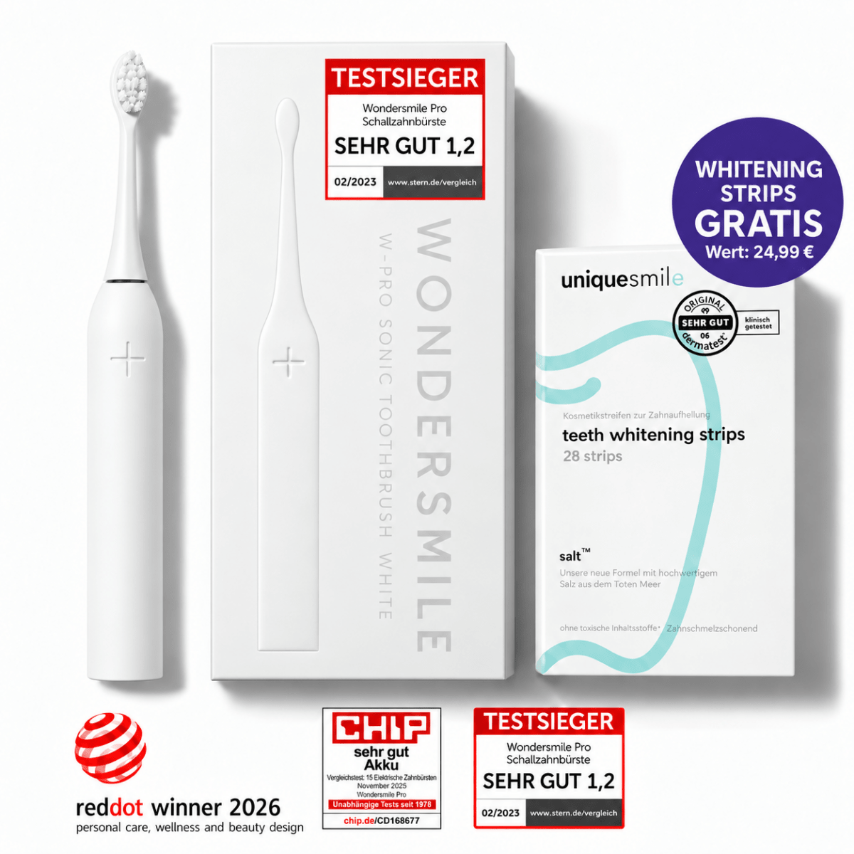 Schallzahnbürste + Gratis Strips - WonderSmile GmbH
