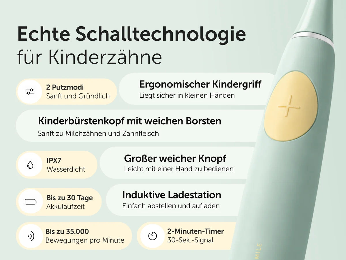 Echte Schalltechnologie für Kinderzähne (mobil)
