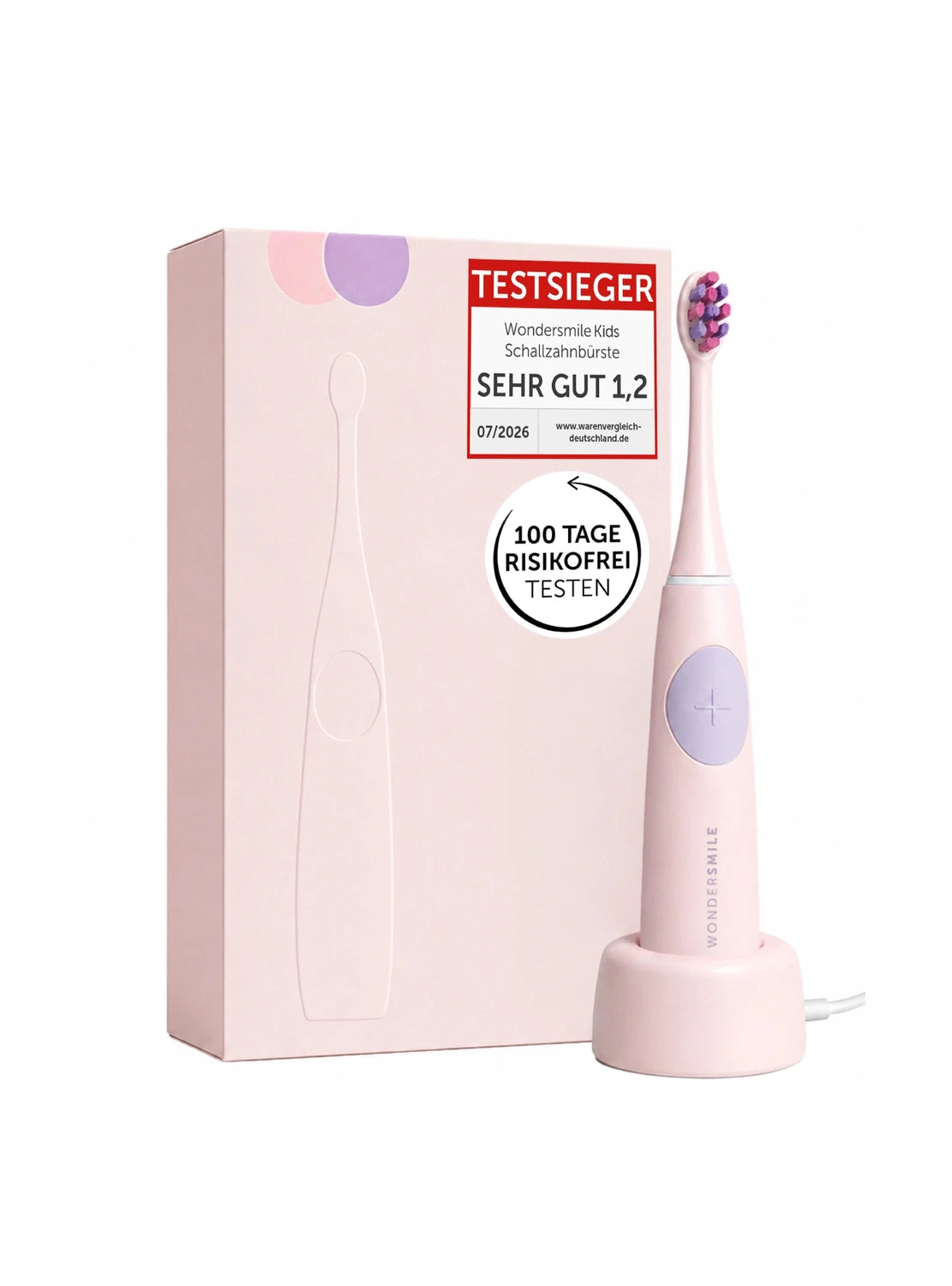 WonderSmile Kids Schallzahnbürste Fairy Rose mit Verpackung