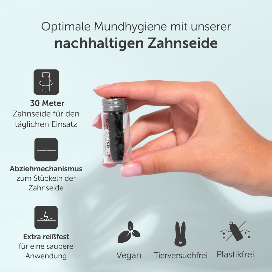 Premium Zahnseide Aktivkohle Mint